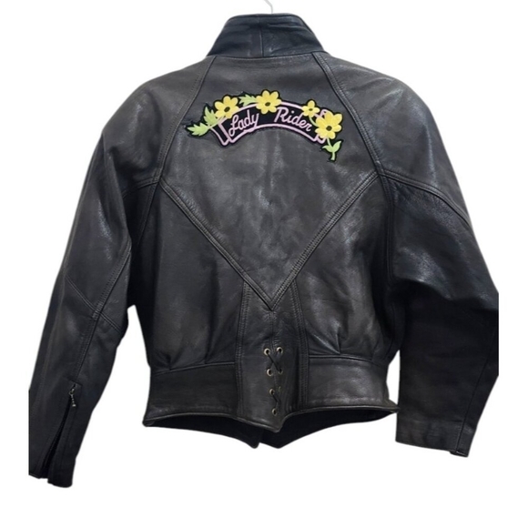 Vintage Black Hills Riding Gear Leather Motorcycle Jacket Women’s Size S - Picture 7 of 16